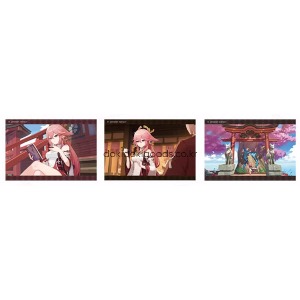 [입고 완료] 원신 캐릭터 PV 장면 공식 포토 카드 3종 세트 - 야에 미코 (원신 프리뷰 공식 굿즈)